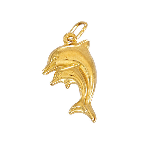 Genuine 9ct gold dolphin charm - genuine,