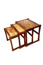 A VINTAGE SET OF G PLAN QUADRILLE RETRO MID CENTURY TEAK TRIO NEST OF TABLES...