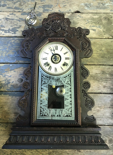 Antique ansonia wall mantle - ansonia,