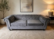 Habitat Grey Velvet Sofa 3