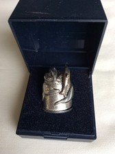Swimming Dolphins Pewter Thimble by Sarah May Design, Pre-2010