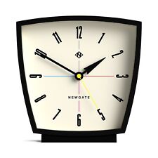 Newgate® - Odyssey Mantel Clock Black Retro Trapezoid Multicolour Marker Dial