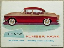 HUMBER HAWK Car Sales Brochure c1958 #509/H
