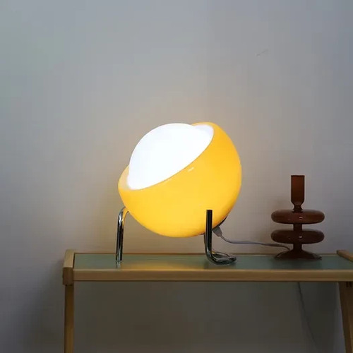 Retro orange table lamp - table,