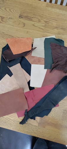Leather offcuts scrap - offcuts,