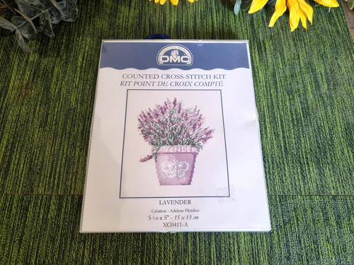 Dmc lavender pot counted cross - lavender,