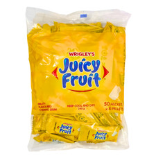 Juicy Fruit 200 Pellets Chewing Gum Bag (50 Packs of 4 Pellets) BBE: 12/2025