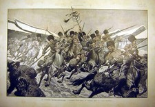 Original Old Antique Print