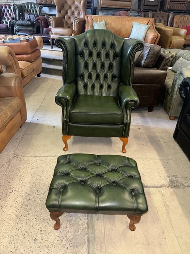 Saxon chesterfield green - green, real
