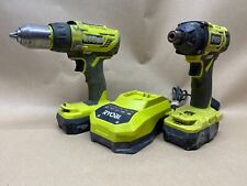 Ryobi R18PD3 & R18ID2 18v Percussion Drill & Impact Driver Set 2 Batts FREEPOST