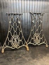 Vintage 1910 Singer Red Eye Sewing Machine Treadle Set of 2 Cast Iron Legs