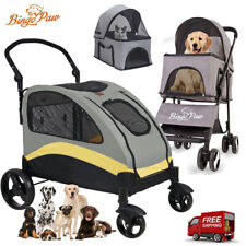 XXX-Large Dog Stroller Pram Pet Jogger Wagon Foldable Cart 4 Wheels Travel Walk