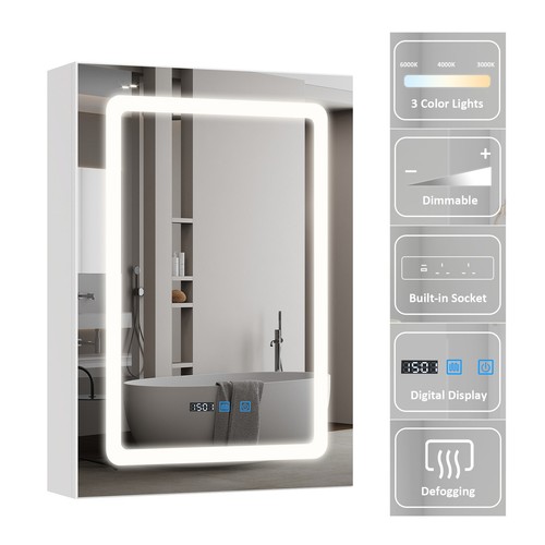 Led bathroom mirror cabinet - bathroom,