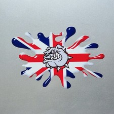 British Bulldog Union Jack Splat Vinyl Sticker Decal For Car Van Window 110x73mm