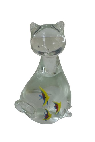 Vintage blown glass - blown, cat