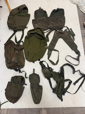 Job lot of 8 x British army surplus webbing/58 pattern/respirator bag items