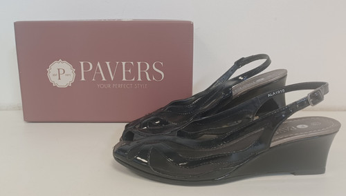 Pavers black patent mesh - black,