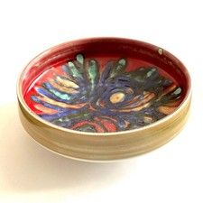 Large 11" Poole Pottery Bowl/Centrepiece in Multicoloured Delphis- Mid-Century