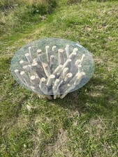 Driftwood Coffee Table Round with Glass Top. Stunning Centre Piece For Any Room
