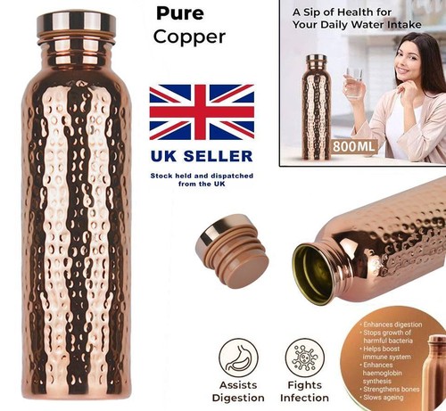 Pure copper water bottle 800ml - pure,