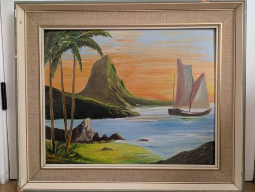 Original oil painting sunset - original,