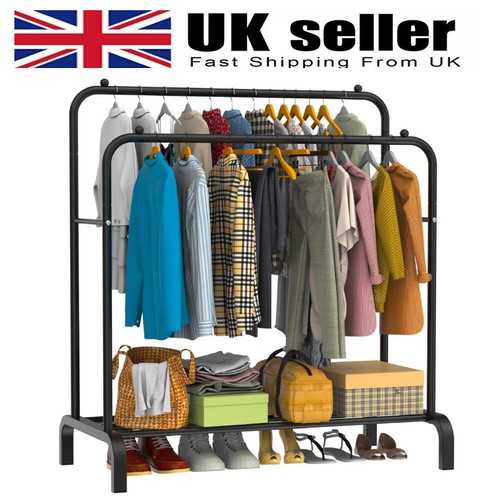 Heavy duty double clothes - clothes, rail