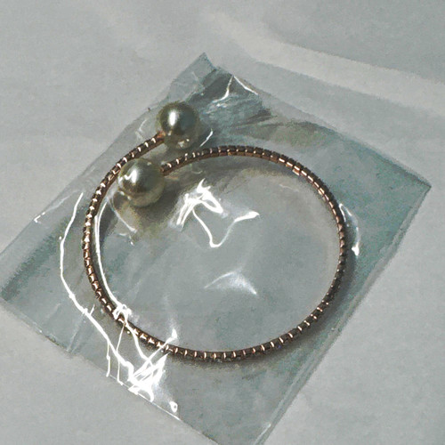 Rose gold tone open bangle - gold-tone,