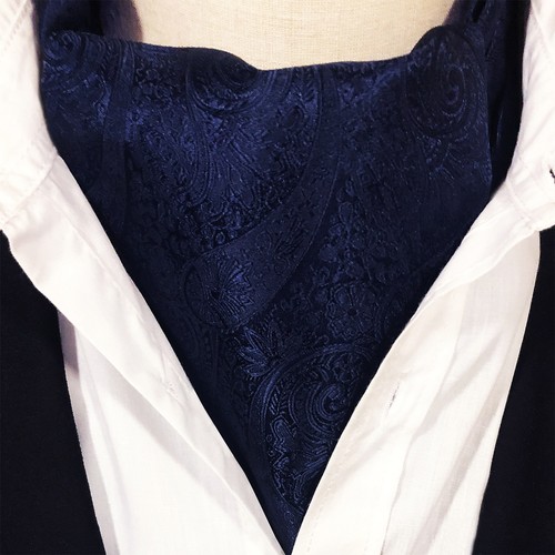 Embossed dark blue paisley - embossed,