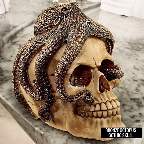 Gothic skull ornament - ornament, bronze