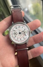 1930s Titus Monopusher Enamel Snail Dial 40mm Early Valjoux 22