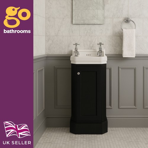 Black cloakroom vanity unit - cloakroom, &