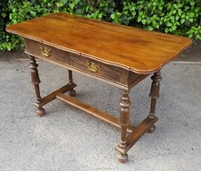 ANTIQUE OAK & MAHOGANY 2 DRAWER HALL TABLE