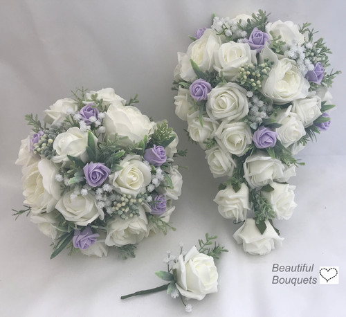 Wedding bouquet flowers ivory - wedding,