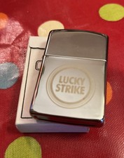 Vintage Lucky Strike Cigarettes Metal Windproof Lighter Advertising New In Box