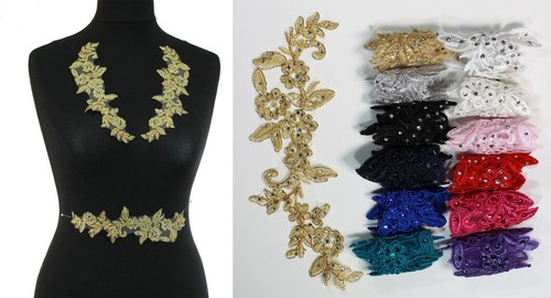 Floral lace applique - x,