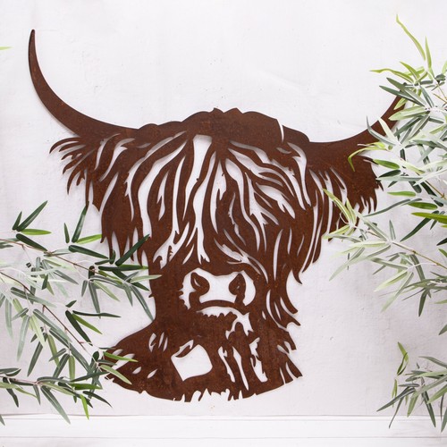 Highland cow rustic metal - highland, wall