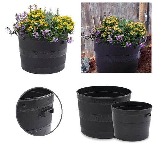 Black plastic planter - plastic,