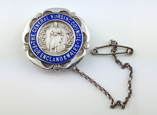 Vintage silver enamel - silver, &