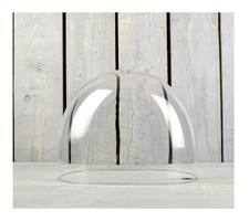 Handmade Mouth Blown Clear Oval Glass Display Cloche Bell Jar Dome 27 x 16.5 ...