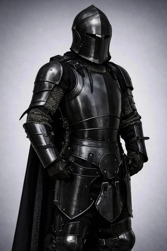 Wearable black barbuta knight - black,