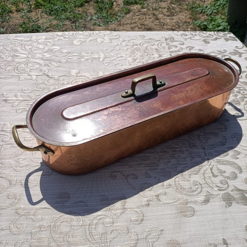 Vintage copper fish kettle - fish,