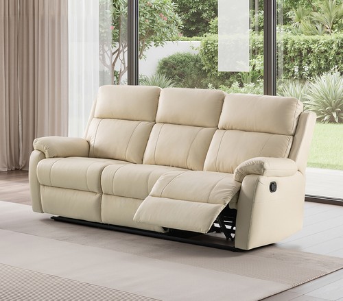 Cream italian leather seater - cream,
