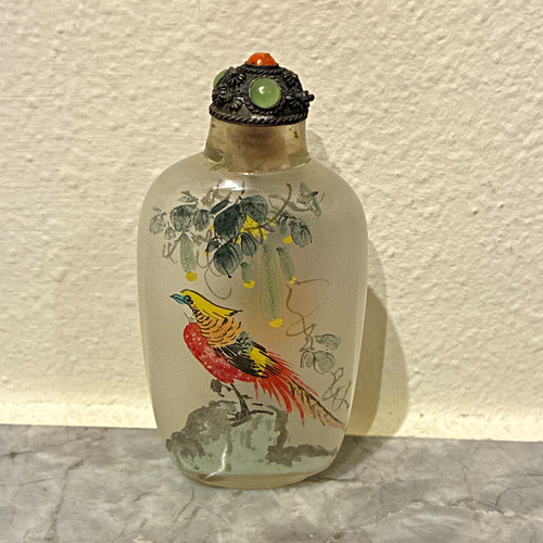 Chinese snuff painted birds - snuff,