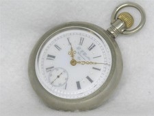 ANTIQUE 18S ELGIN 17 JEWEL GOLD & SILVER FOIL FANCY DIAL POCKET WATCH, SERVICED!