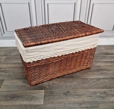 Vintage wicker storage chest - wicker,
