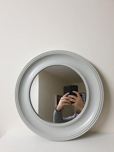 Round grey painted cottagecore - grey,