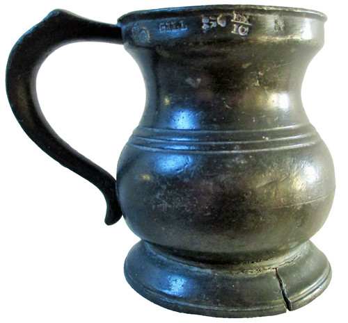 Pewter gill measure - measure, victorian