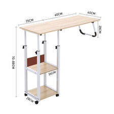 Height Adjustable Large Mobile Over Bed Table Foldable Overbed Laptop Tray Desks