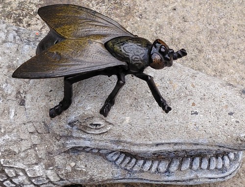 Vintage metal fly match holder - fly,