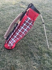 Ping Vintage Red Plaid Single Strap Golf Stand Bag 4 Way Divider Light Bag